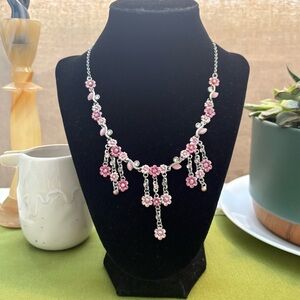 Whimsical Fairy Pink Floral Necklace